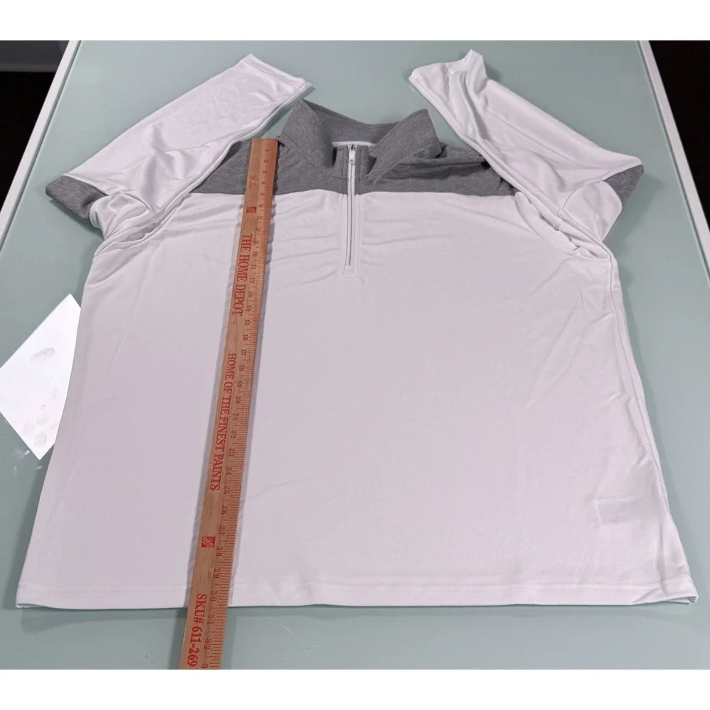 NWT Adidas Prime Green White/Gray 100% Polyester Mens 1/4 Zip Pullover -2XL